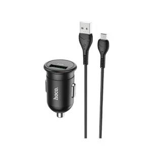 Авто-зарядка Hoco Z43 Mighty + Кабель Micro (QC3.0) [Black]